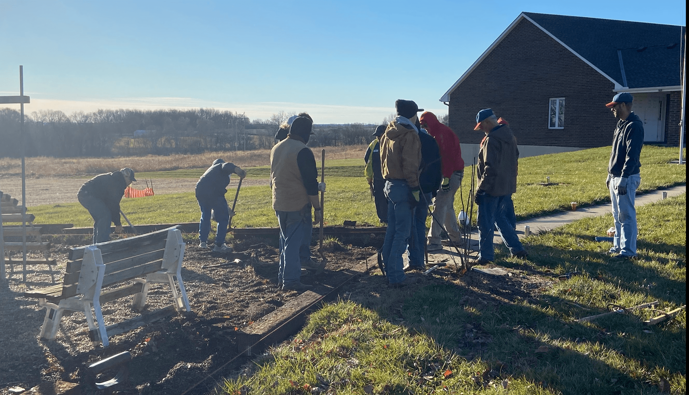 Boys working on Eagle Project.